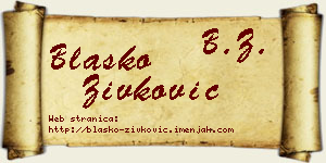 Blaško Živković vizit kartica